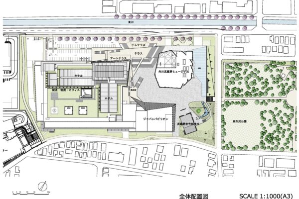 Tokorozawa Sakura Town Kadokawa Culture Museum (©Kengo Kuma & Associates)